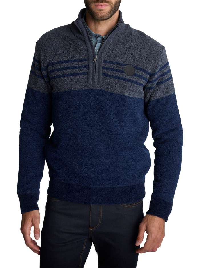Pull bleu marine uni coupe...