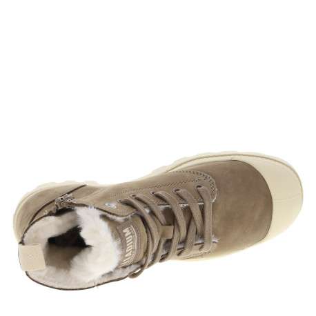 Bottines en cuir taupe à talon plat avec des lacets et un zip latéral - Image 5