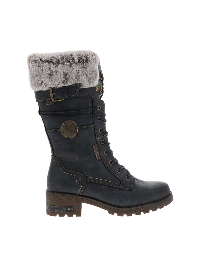 Bottes bleu marine à talon...