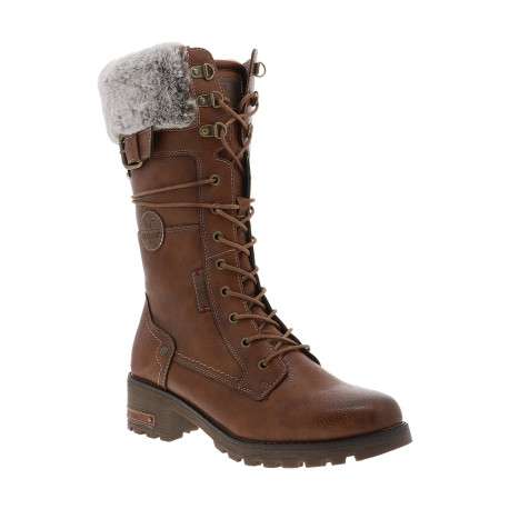 Bottes marron à talon décroché bas pourvues d'un grand zip latéral - Image 2