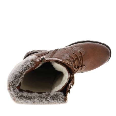 Bottes marron à talon décroché bas pourvues d'un grand zip latéral - Image 5