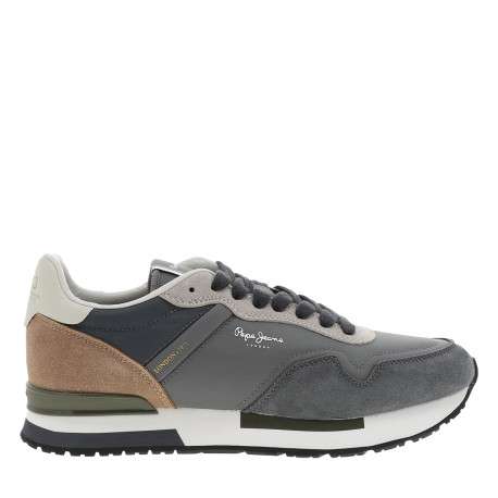 Baskets running Hailon Basic grises à talon plat pourvues de lacets
