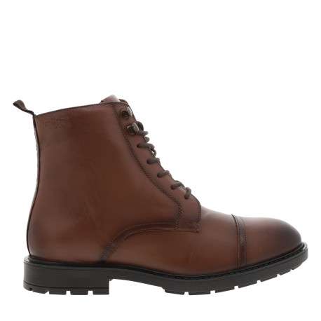Bottines Hunters Land en cuir brunes à talon décroché bas pourvues de lacets