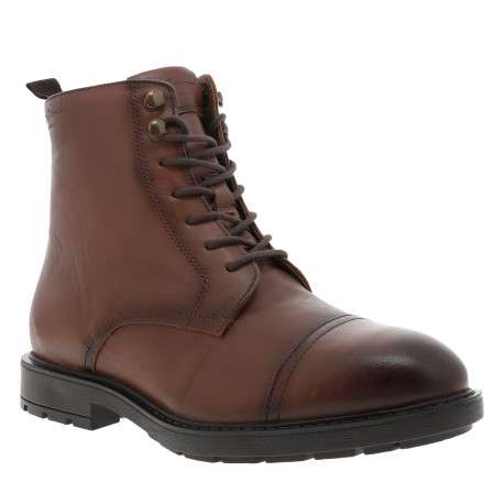 Bottines Hunters Land en cuir brunes à talon décroché bas pourvues de lacets - Image 2