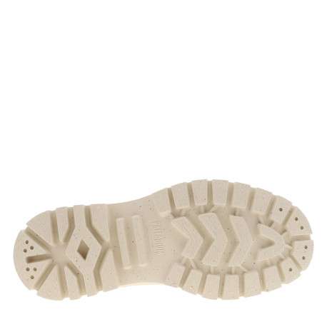 Bottines en cuir enduit écrues à talon plat avec des lacets et un zip latéral - Image 6