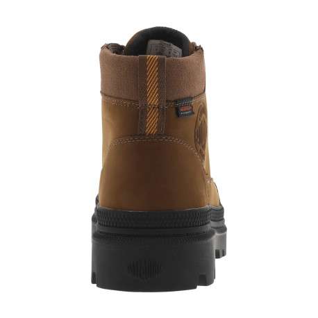 Bottines en cuir marron à talon décroché bas avec des lacets ronds - Image 4