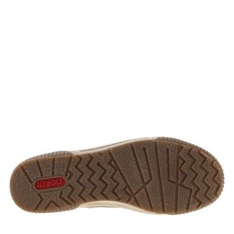 Baskets beiges fourrées à lacets ronds bicolore tressés et fermeture zippée - Image 6