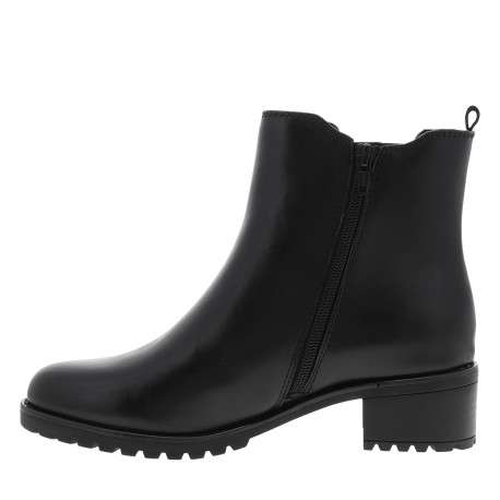 Boots en cuir noires à talon décroché bas pourvues d'une fermeture zippée - Image 3