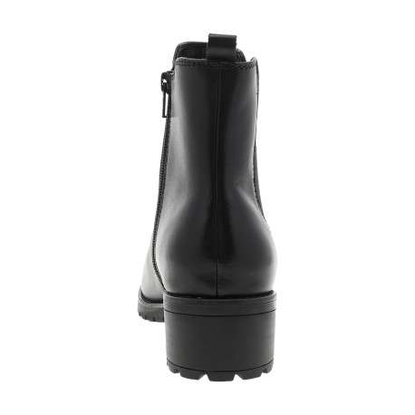 Boots en cuir noires à talon décroché bas pourvues d'une fermeture zippée - Image 4