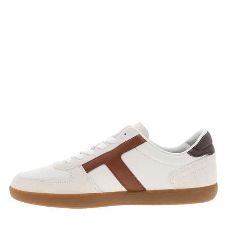Tennis Tribeca en cuir blanc orné d'empiècements et dotées d'un talon plat - Image 3
