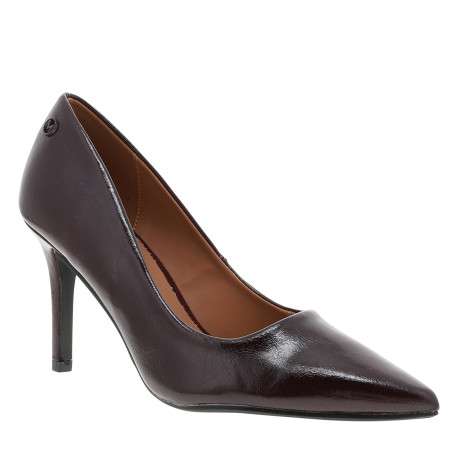 Escarpins au décolleté simple bordeaux avec un talon effilé à décroché moyen - Image 2