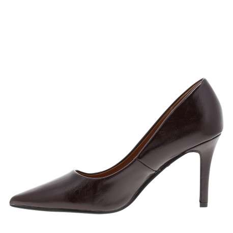 Escarpins au décolleté simple bordeaux avec un talon effilé à décroché moyen - Image 3