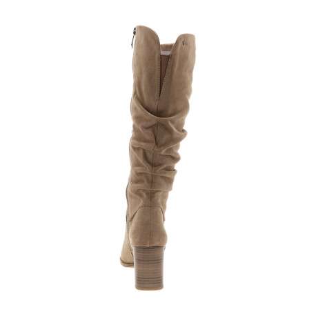 Bottes beiges à talon décroché haut pourvues d'un zip latéral - Image 4