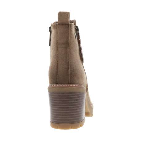 Boots taupe à talon décroché haut effet bois et à zip latéral - Image 4