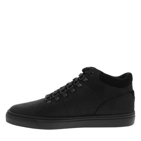 Sneakers Lisbon Hill en cuir noires à talon plat pourvues de lacets - Image 3