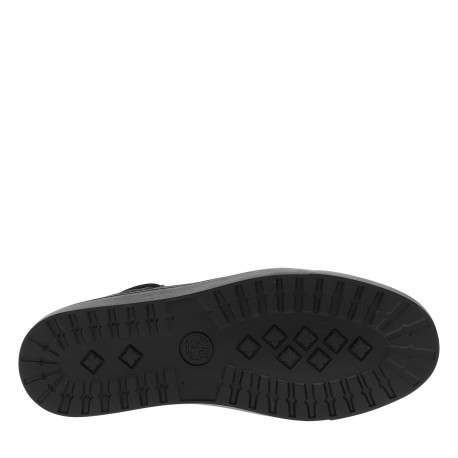 Sneakers Lisbon Hill en cuir noires à talon plat pourvues de lacets - Image 6