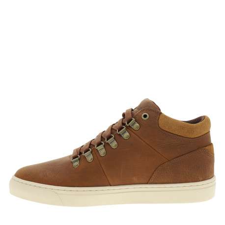Sneakers Lisbon Hill en cuir camel à talon plat pourvues de lacets - Image 3