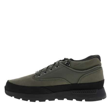 Sneakers Euro Grid Mid en cuir nubuck kaki ornées du logo métallique - Image 3