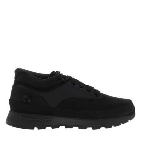Sneakers Euro Grid Mid en cuir nubuck noir ornées du logo métallique