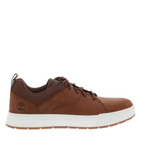 Sneakers Maple Grove Low en cuir nubuck cognac pourvues d'un talon plat