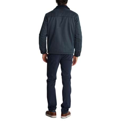 Blouson bleu marine pourvu d'une coupe droite et un col montant - Image 2