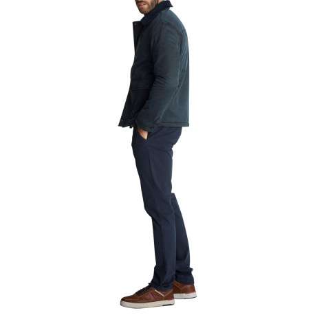 Blouson bleu marine pourvu d'une coupe droite et un col montant - Image 5