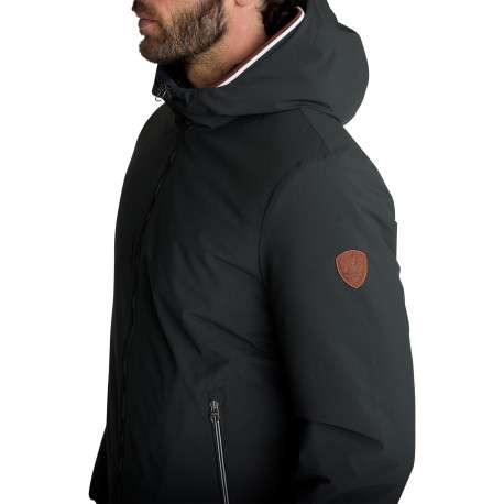 Blouson réversible bleu et gris doté d'une capuche réversible à coupe droite - Image 6