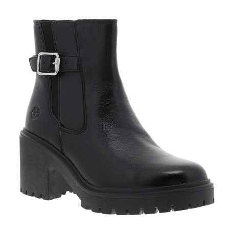 Boots Stone Heights Mid en cuir noir à talon décroché moyen agrémenté d'un zip - Image 2