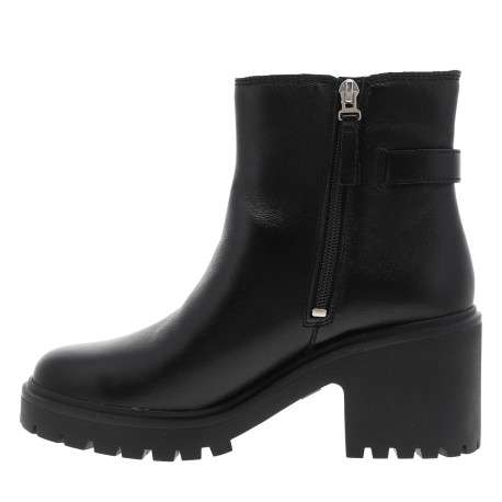 Boots Stone Heights Mid en cuir noir à talon décroché moyen agrémenté d'un zip - Image 3