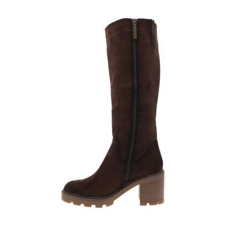 Bottes hautes à revêtement effet daim pourvues d'un talon à décroché moyen - Image 3