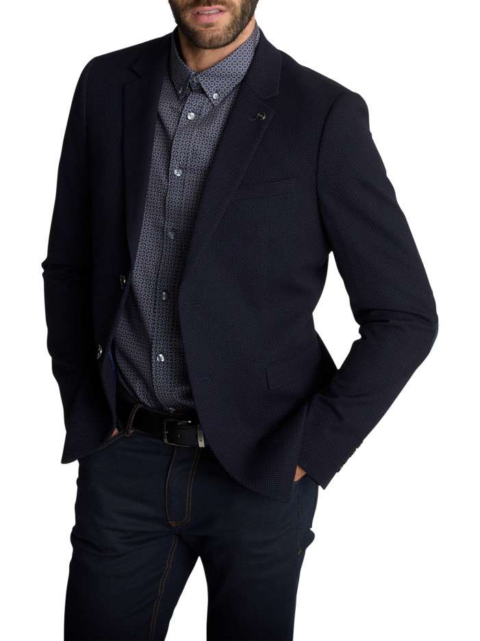 Blazer bleu marine doté...