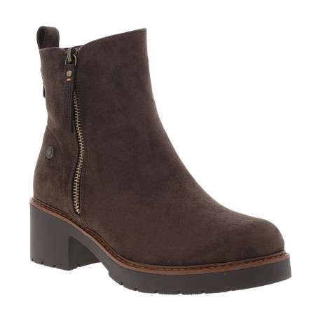 Boots marron à revêtement effet daim dotées d'un talon décroché moyen - Image 2
