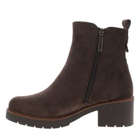 Boots marron à revêtement effet daim dotées d'un talon décroché moyen - Image 3
