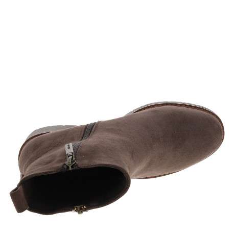 Boots marron à revêtement effet daim dotées d'un talon décroché moyen - Image 5