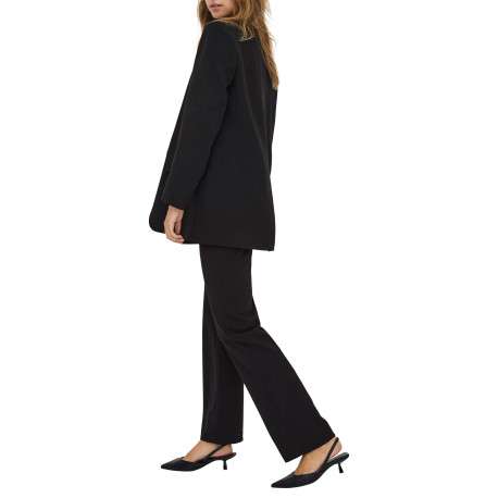 Blazer noir uni avec une coupe droite et des manches longues - Image 4