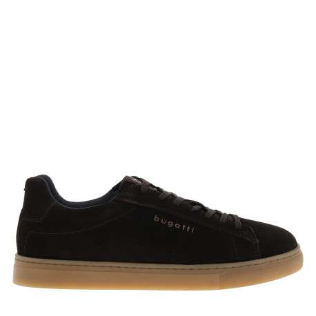 Sneakers en cuir marron à talon plat pourvues d'une semelle à gomme
