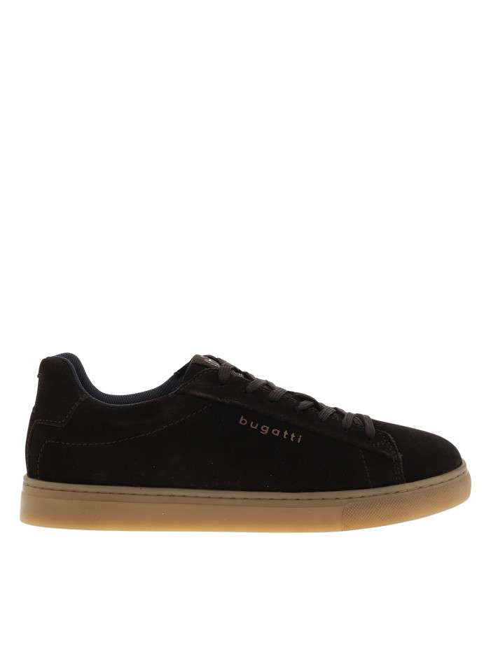 Sneakers en cuir marron à...