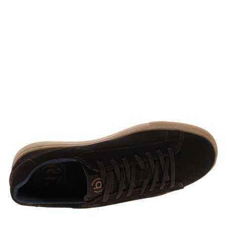 Sneakers en cuir marron à talon plat pourvues d'une semelle à gomme - Image 5