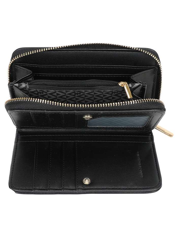 Portefeuille noir avec multiples rangements et logo de la marque - Image 4