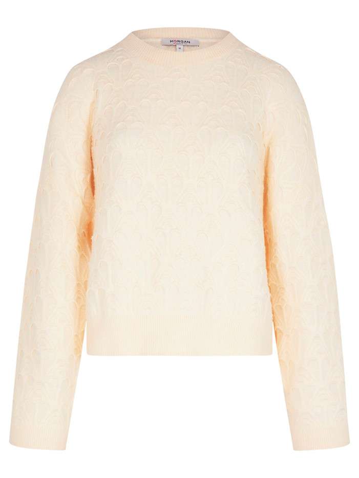Pull écru uni pourvu d'un...