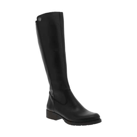 Bottes noires à talon décroché bas avec doublure en feutrine chaude - Image 2