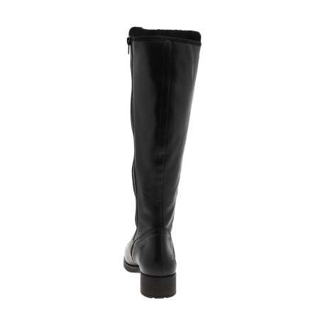 Bottes noires à talon décroché bas avec doublure en feutrine chaude - Image 4