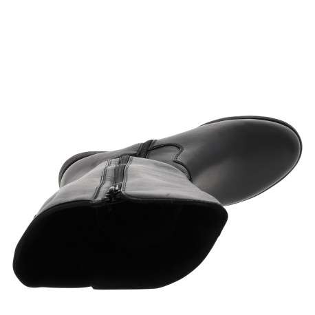 Bottes noires à talon décroché bas avec doublure en feutrine chaude - Image 5