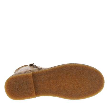 Boots en cuir marron à semelle en crêpe à talon plat et à double zip latéral - Image 6