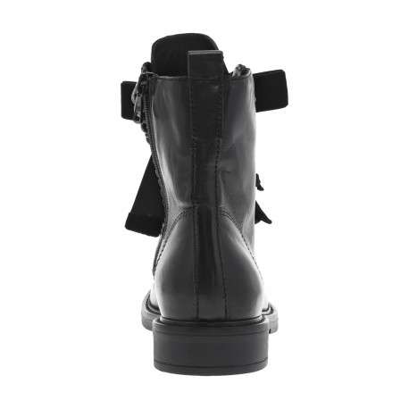 Bottines en cuir noires à semelle à talon décroché bas et à lacets plats - Image 4