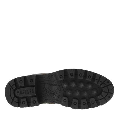 Bottines bronze à talon décroché bas avec un zip et des lacets ronds - Image 6