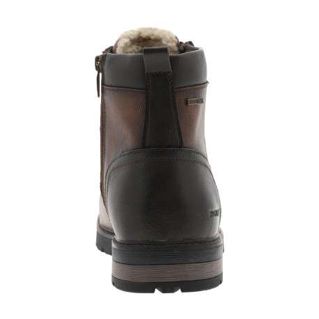 Bottines noisette à talon plat avec un zip et des lacets ronds - Image 4