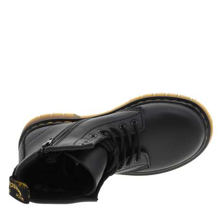 Bottillons en cuir noirs à talon décroché bas avec des lacets et un zip latéral - Image 5