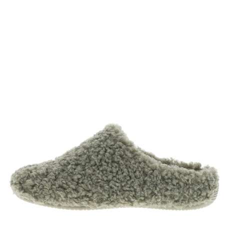 Mules vertes à talon plat en sherpa avec étiquette de la marque noire - Image 3