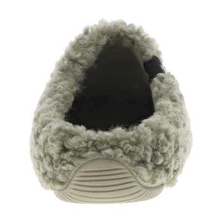 Mules vertes à talon plat en sherpa avec étiquette de la marque noire - Image 4